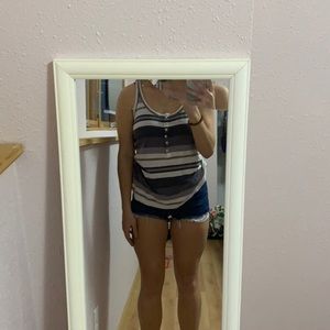 Old Navy Striped Tank Top with Buttons